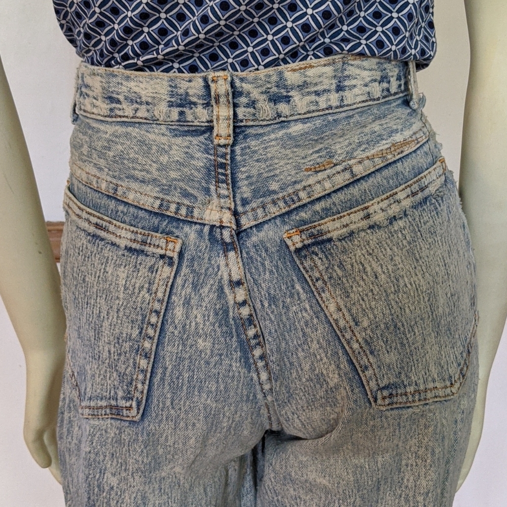 Vintage 70s Distressed Denim stretch Jeans size 7 - Picture 9 of 10